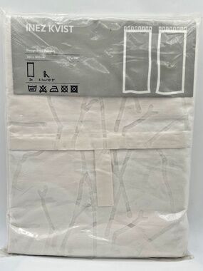 New IKEA Inez Kvist Ghost Tree White Curtain Panels 57”x 118” 2 Curtain Panels
